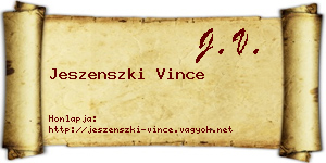 Jeszenszki Vince névjegykártya